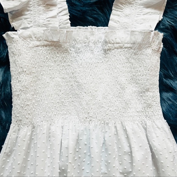 New! HILL HOUSE HOME Ellie Nap Midi Smocked Dress in White Swiss Dot - Picture 9 of 12